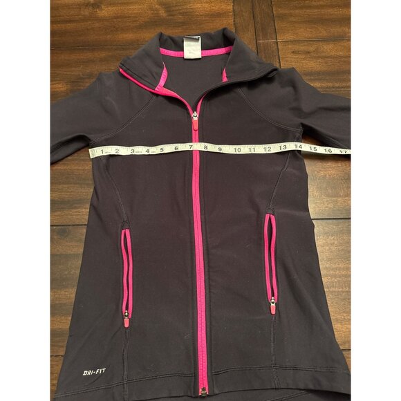 Nike Dri-Fit Womens Full Zip Jacket Size S Black & Pink Runninng Fitness - Picture 6 of 6